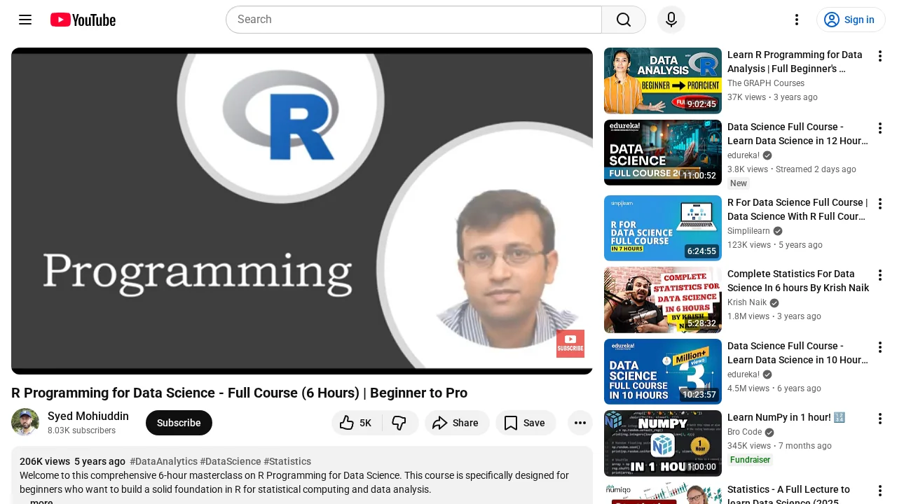 R for Data Science: R Programming for Beginners