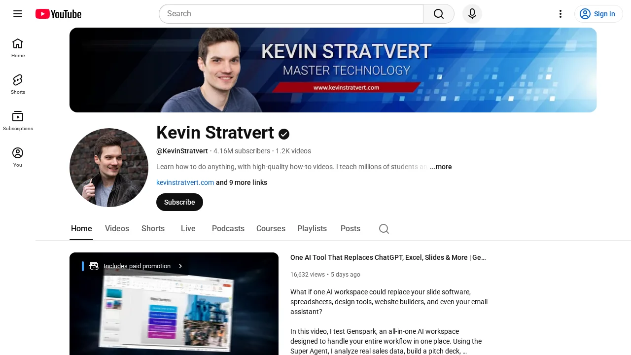 Kevin Stratvert YouTube channel