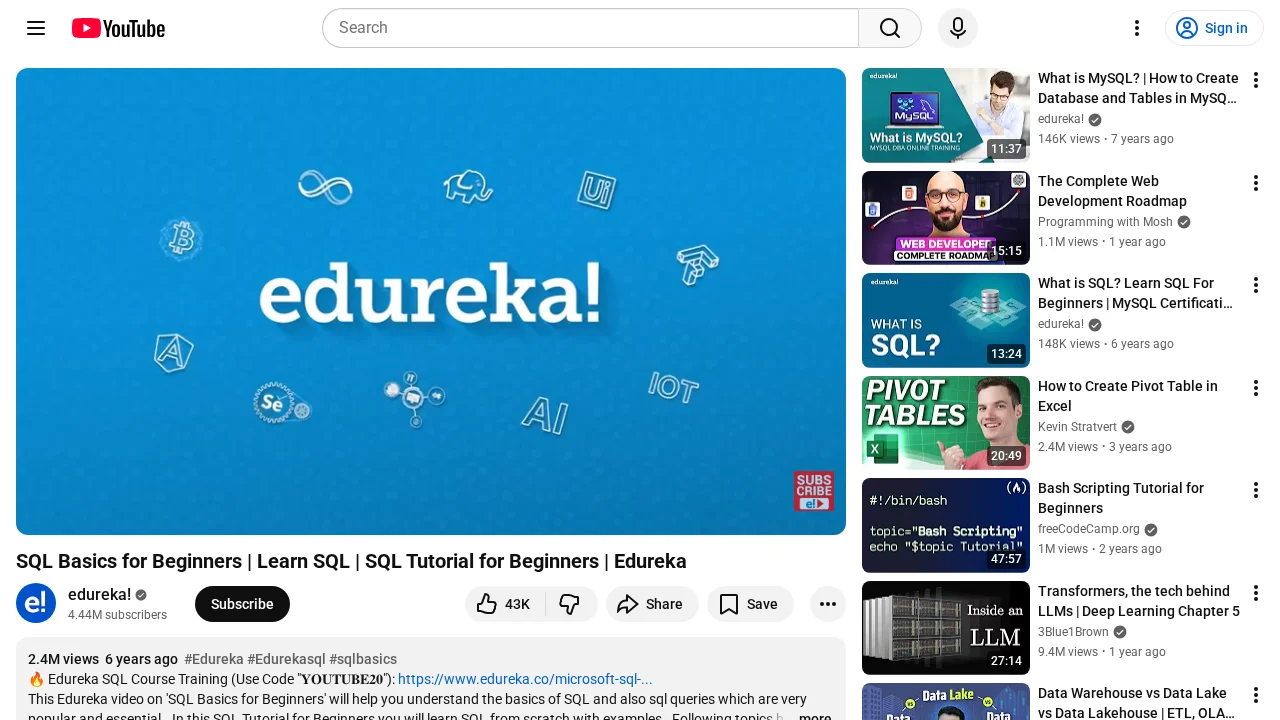 Edureka YouTube channel