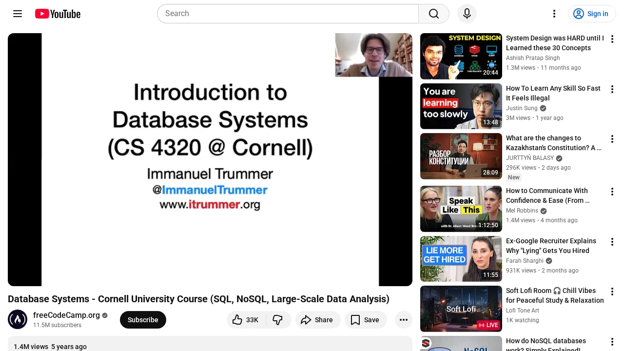 freeCodeCamp Cornell YouTube channel
