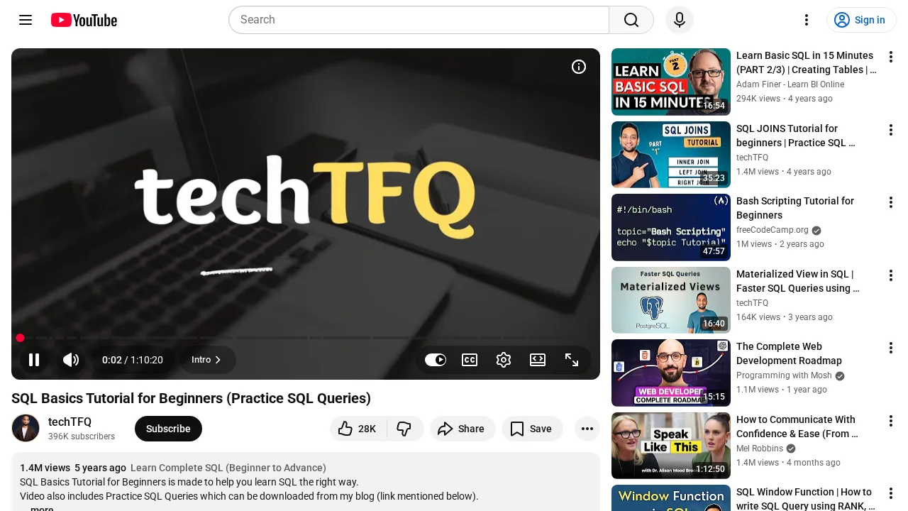 techTFQ YouTube channel